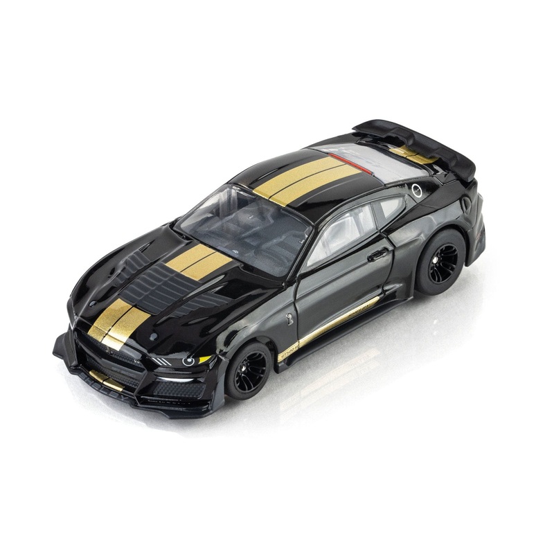 AFX Mega G+ HO Scale 2022 Shelby Mustang GT350H Black/Gold Slot Car