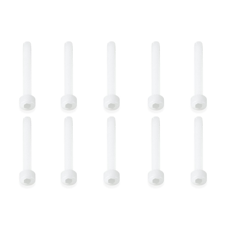 BenchCraft M3 x 25mm Nylon Hex Screws - White (10 Pack)