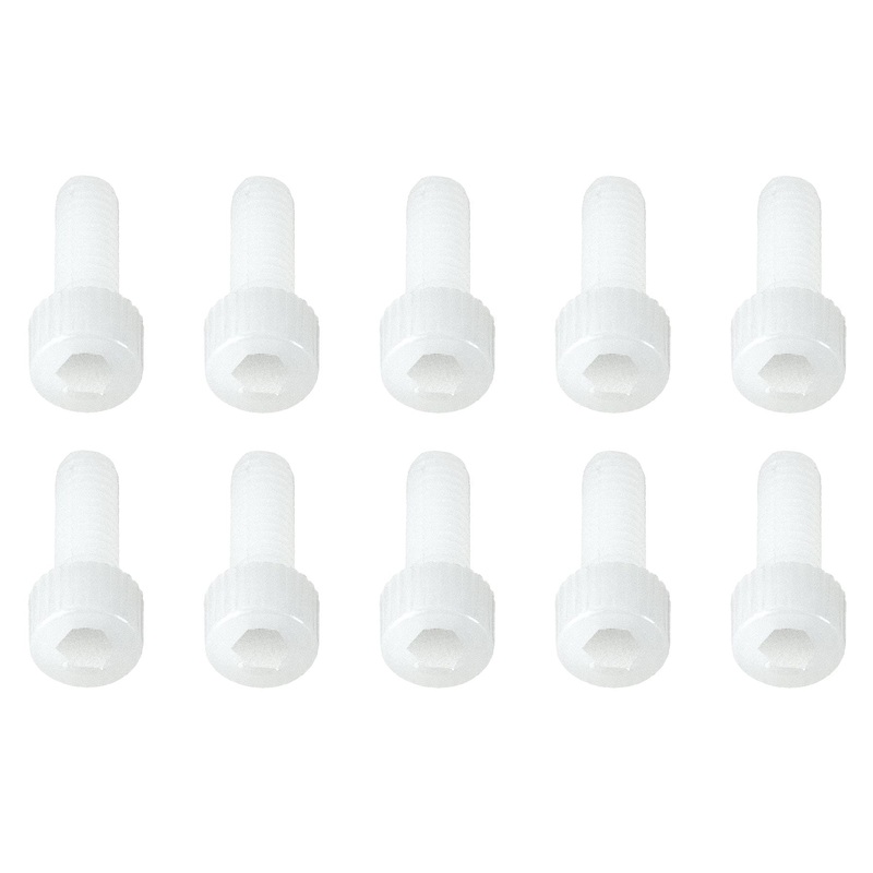BenchCraft M4 x 12mm Nylon Hex Screws - White (10 Pack)