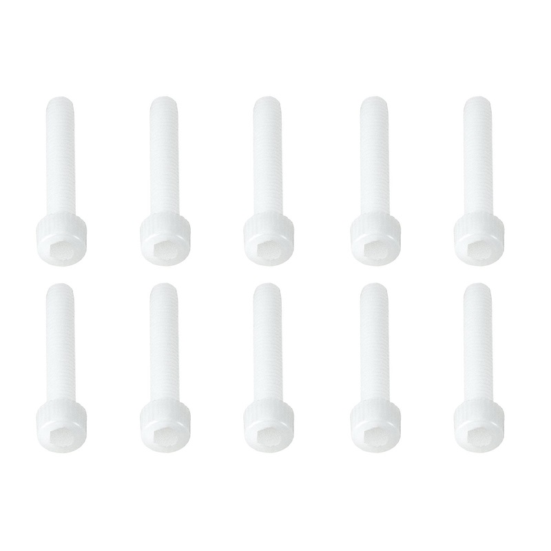 BenchCraft M4 x 25mm Nylon Hex Screws - White (10 Pack)