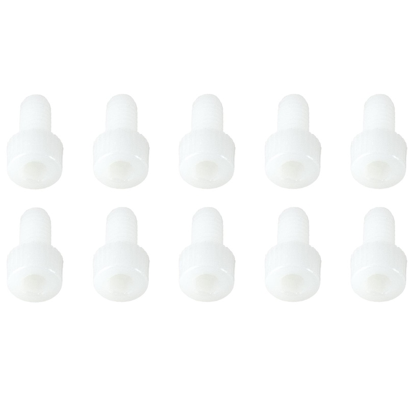 BenchCraft M4 x 8mm Nylon Hex Screws - White (10 Pack)