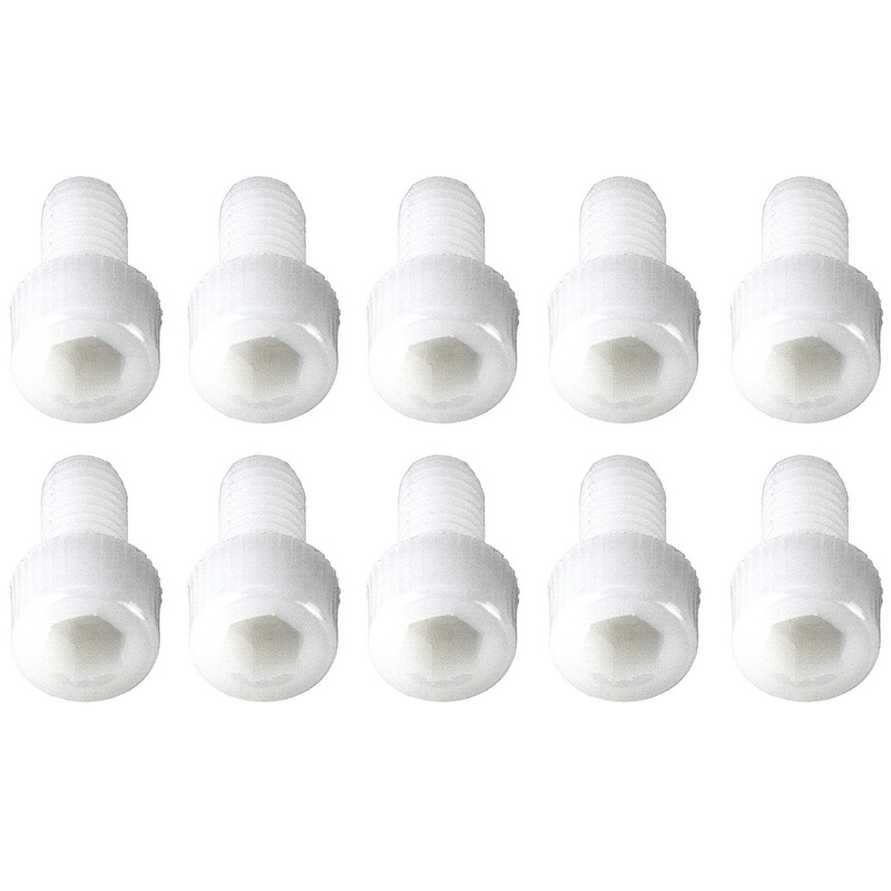 BenchCraft M6 x 12mm Nylon Hex Screws - White (10 Pack)
