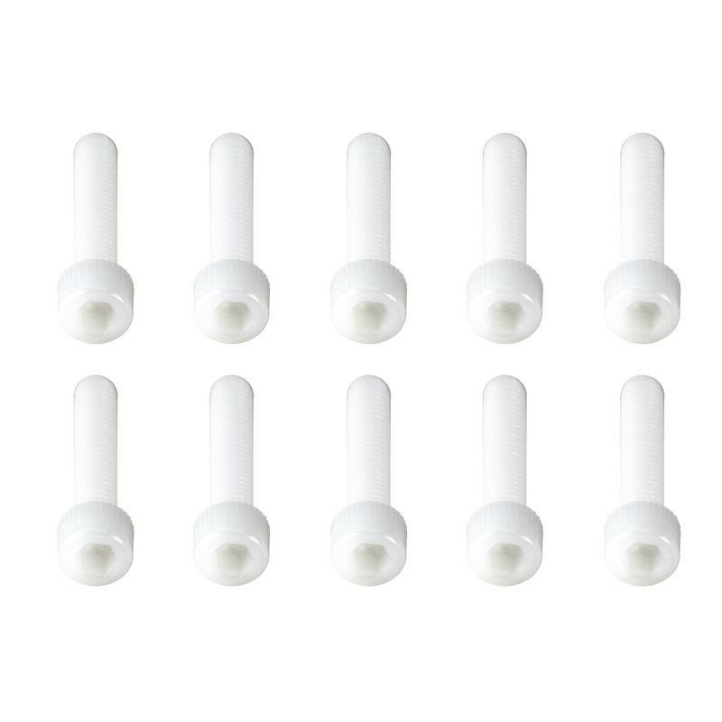BenchCraft M6 x 30mm Nylon Hex Screws - White (10 Pack)