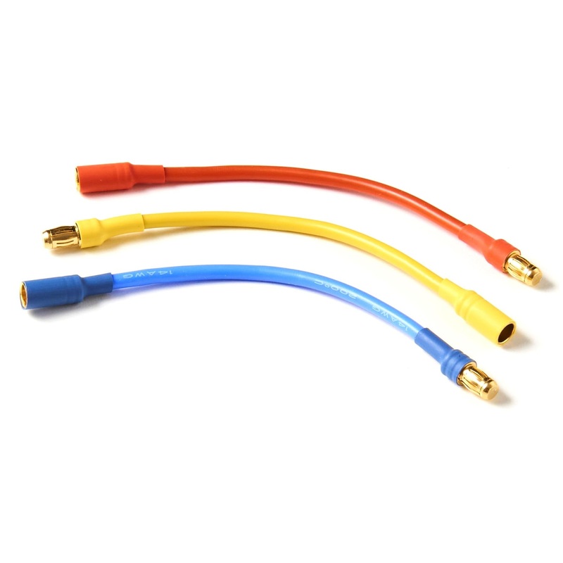 BenchCraft 100mm (4") Motor Extensions with 5mm Bullet Connectors (3 Pack)