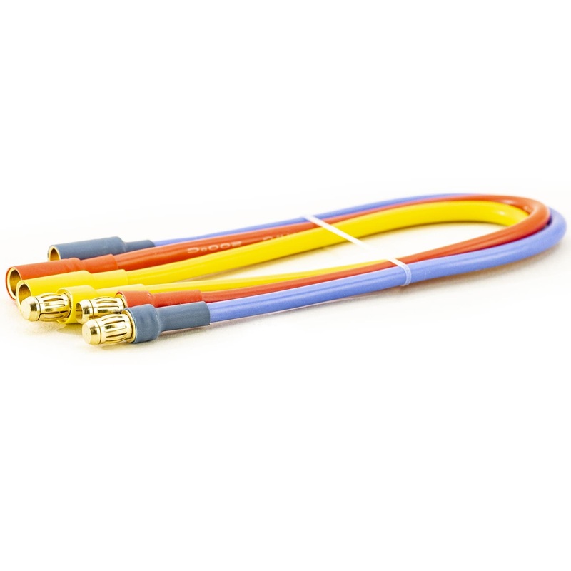 BenchCraft 200mm (8") Motor Extensions with 5mm Bullet Connectors (3 Pack)
