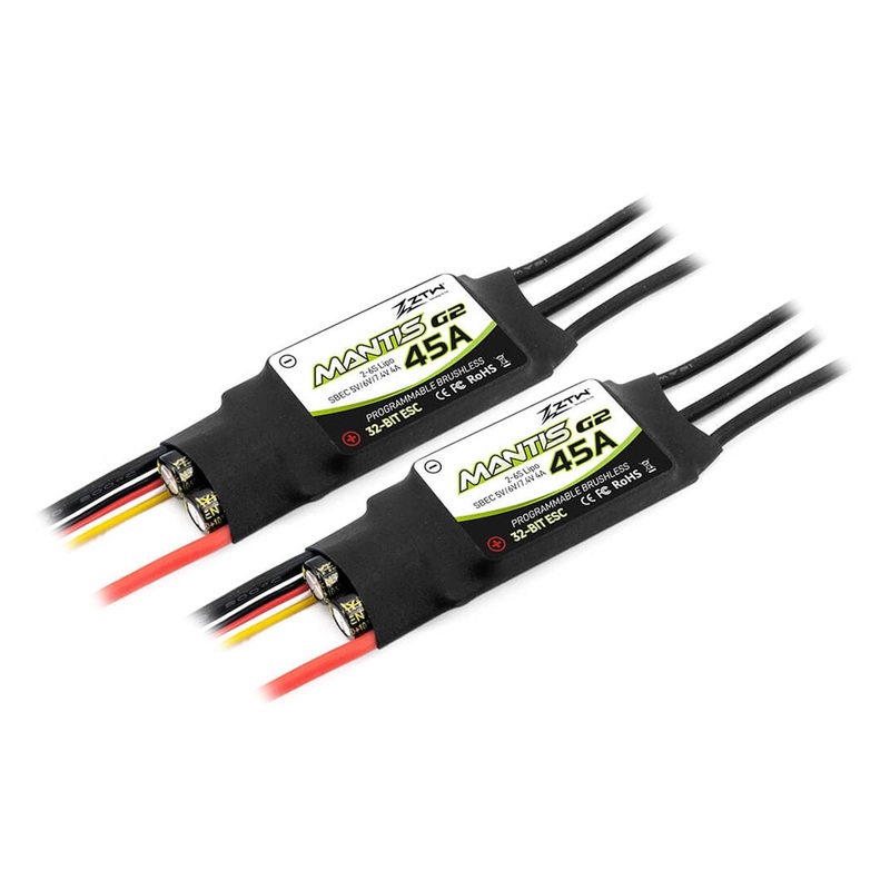 ZTW Mantis G2 45A ESC with 4A SBEC Multi-Pack (2 ESCs)