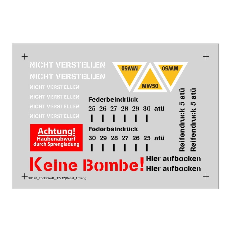 Black Horse 2600mm Focke-Wulf FW-190A Decal Sheet
