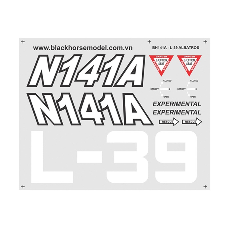 Black Horse 90mm EDF L-39 Albatros - Red - Decal Set