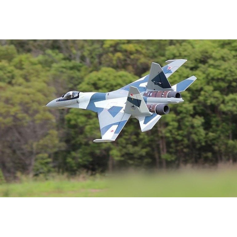 Freewing SU-35 Gray Camo Twin High Performance 70mm EDF Thrust Vectoring Jet - PNP