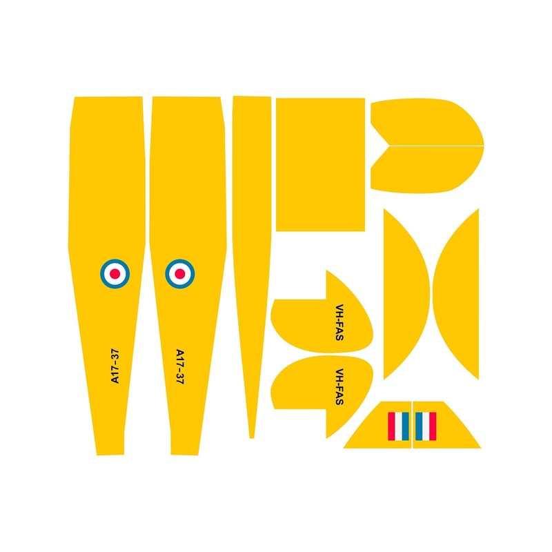 Nexa 1400mm DH.82 Tiger Moth Yellow Covering Set (Fuselage and Tail)