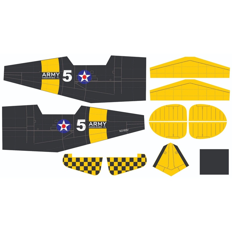 Nexa 1540mm AT-6 Texan Black Covering Set (Fuselage and Tail)