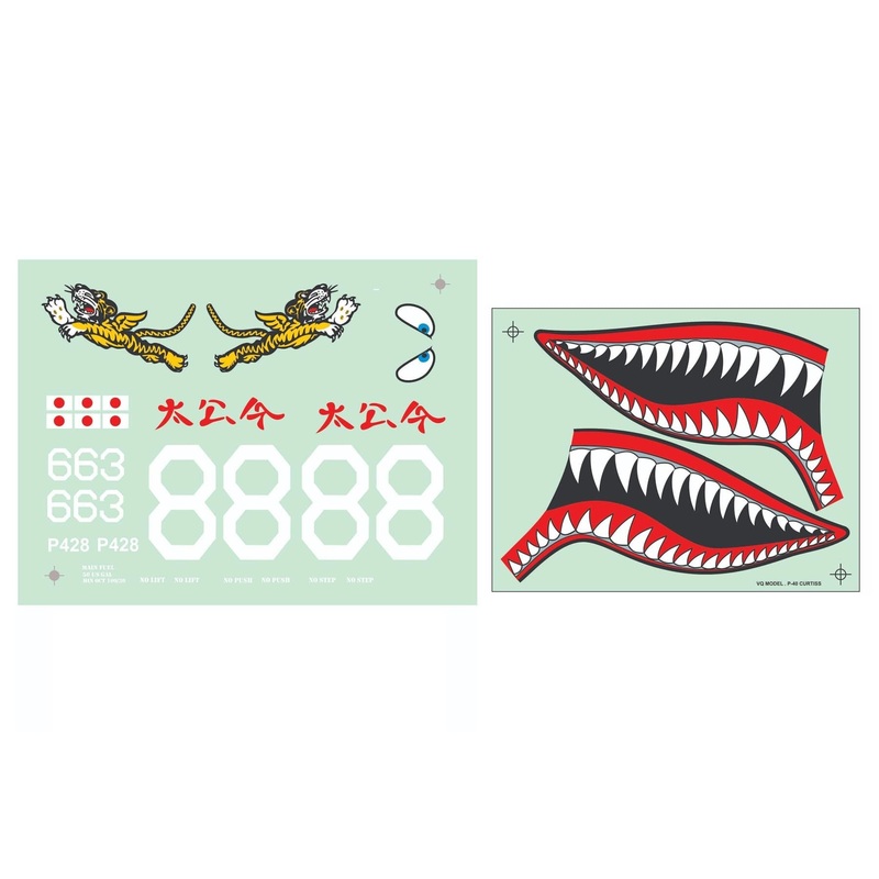 Nexa 1570mm P-40 Warhawk Decal Set