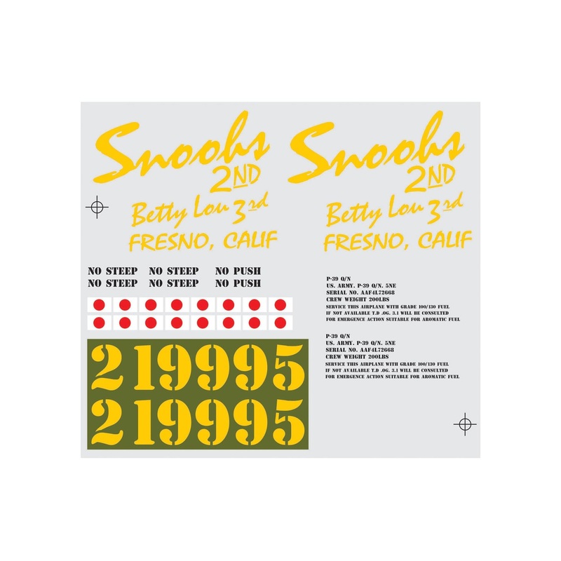 Nexa 1580mm P-39 Air Cobra Decal Set