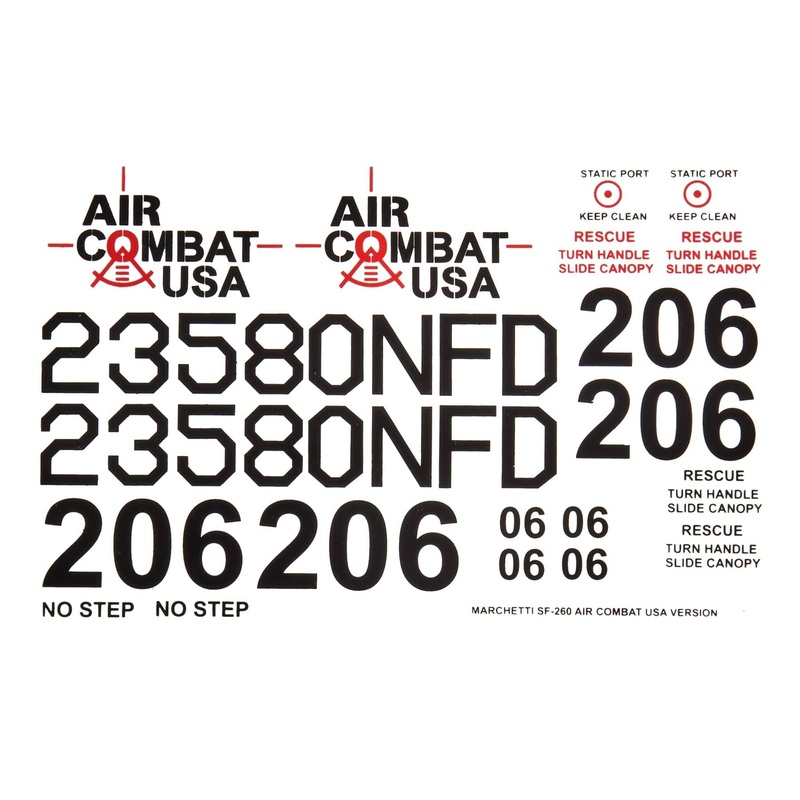 Nexa 1620mm Marchetti SF-260 US Decal Set