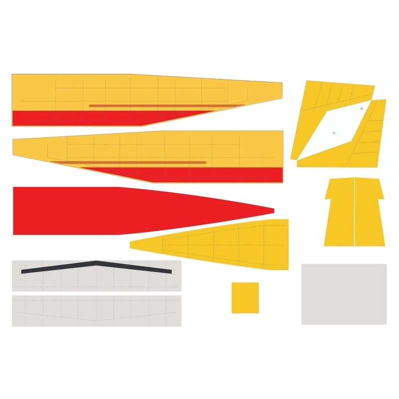 Nexa 1700mm CE-208 Yellow Cargo Covering Set - Fuselage and Tail