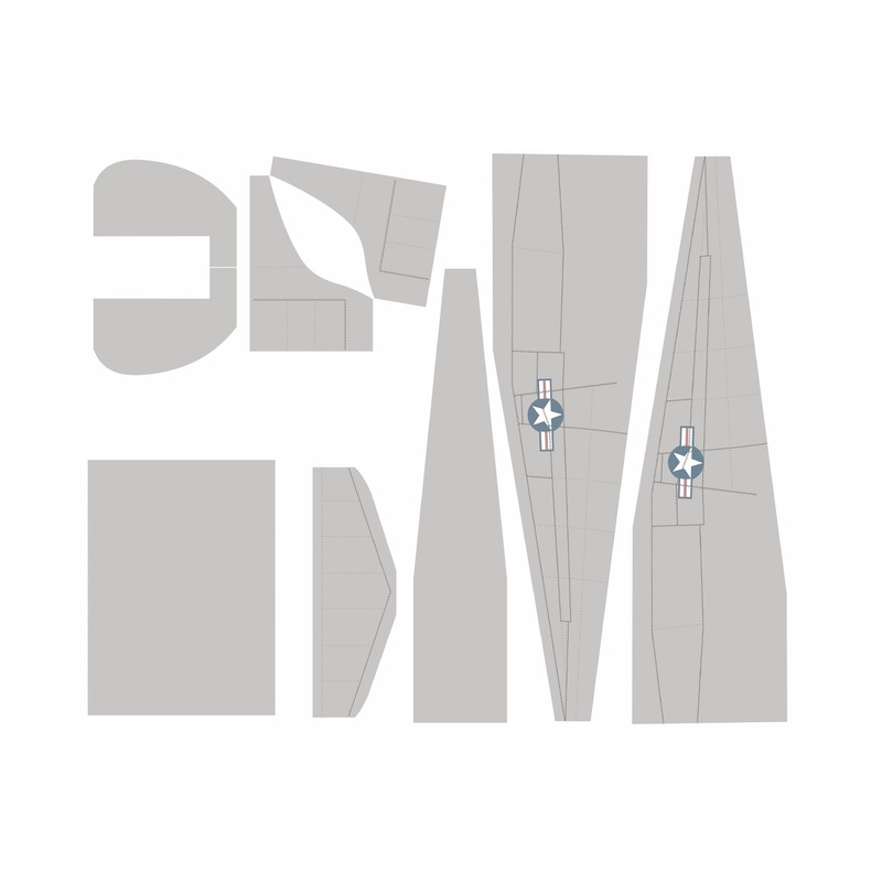 Nexa 1720mm L-19 Bird Dog Grey Covering Set (Fuselage and Tail)