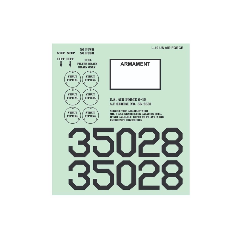 Nexa 1720mm L-19 Bird Dog Grey Decal Set