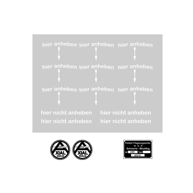 Nexa 1850mm Fokker Dr1 Red Baron Decal Set