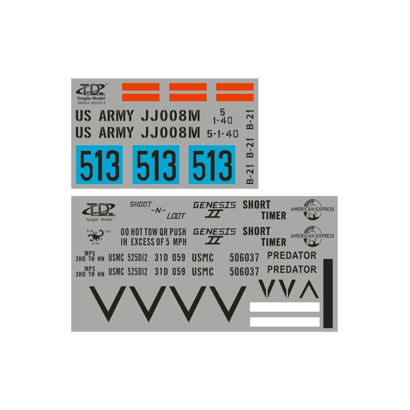 Tongde 1/16 Scale US M60A1/M60A3 Sticker Set