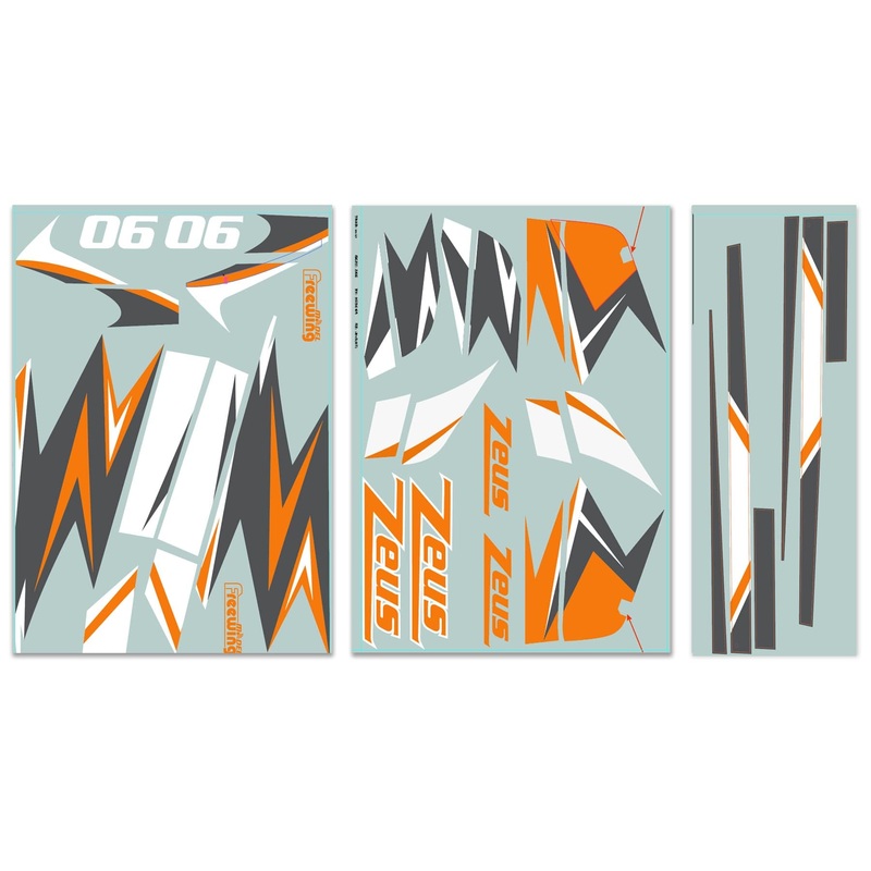 Freewing 90mm EDF Zeus Decal Set - Orange