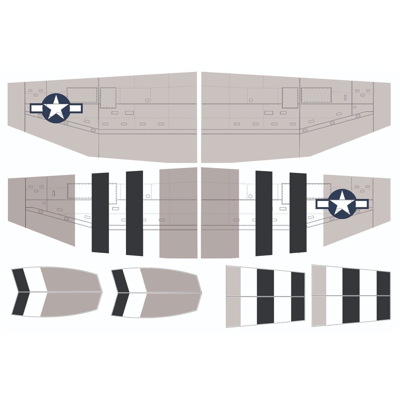 Nexa 1500mm P-47D Thunderbolt "Tarheel Hal" Covering Set (Wing)