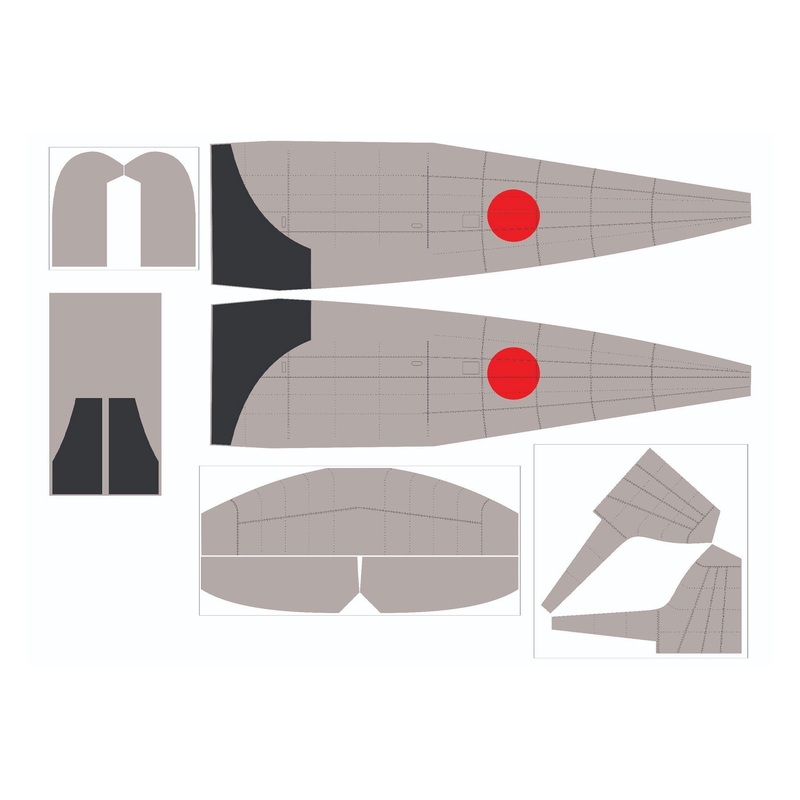 Nexa 1540mm D3A1 Aichi Gray Covering Set (Fuelage and Tail)