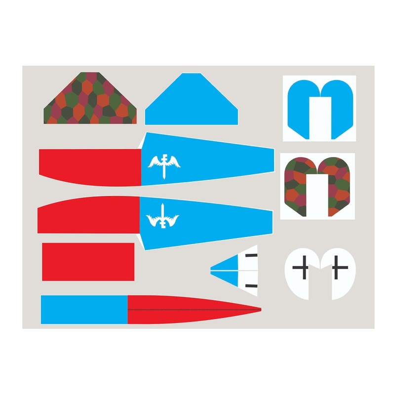 Nexa 1730mm Fokker DVII Red-Blue Covering Set (Fuselage and Tail)