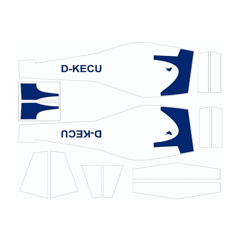 Nexa 2500mm Motorspatz Glider Tail Set Covering - Blue