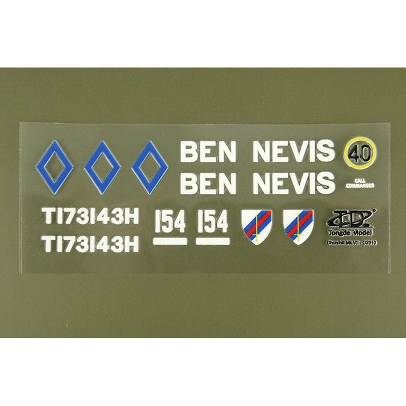 Tongde 1/16 Scale UK Churchill Mk. VII Sticker Set