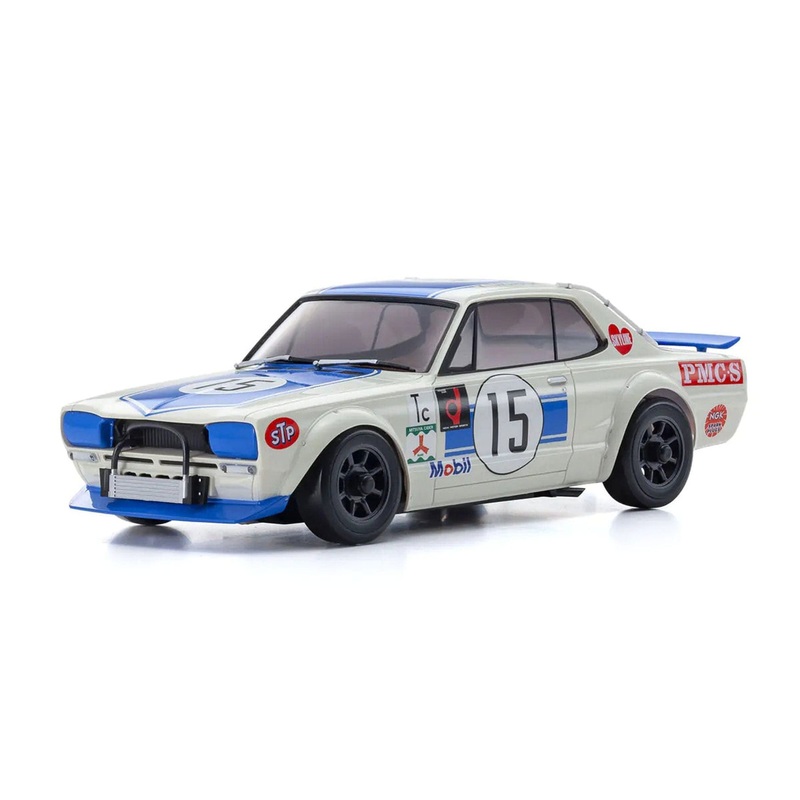 Kyosho Mini-Z Blue No. 15 Nissan 1972 Skyline 2000 GT-R KPGC10 1/27 Scale AWD - RTR