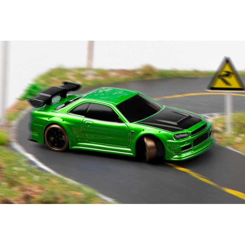 Turbo Racing Drift Car Green 1/76 Scale 2WD with Gyro - RTR