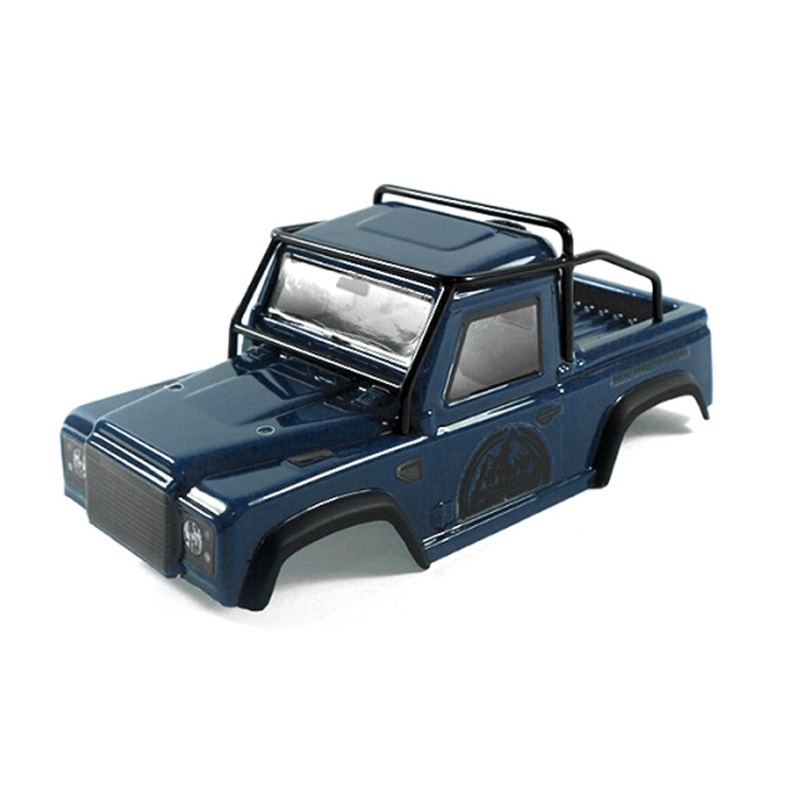Hobby Plus 1/24 Scale Defender Blue Truck Cab Body with Roll Cage Set