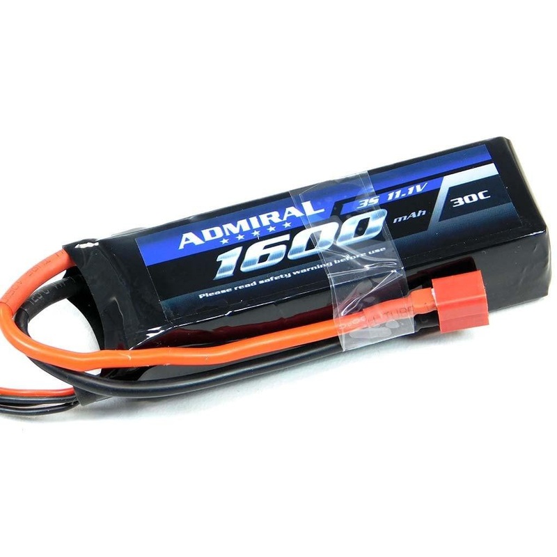 Admiral 1600mAh 3S 11.1V 30C LiPo Battery with T Connector