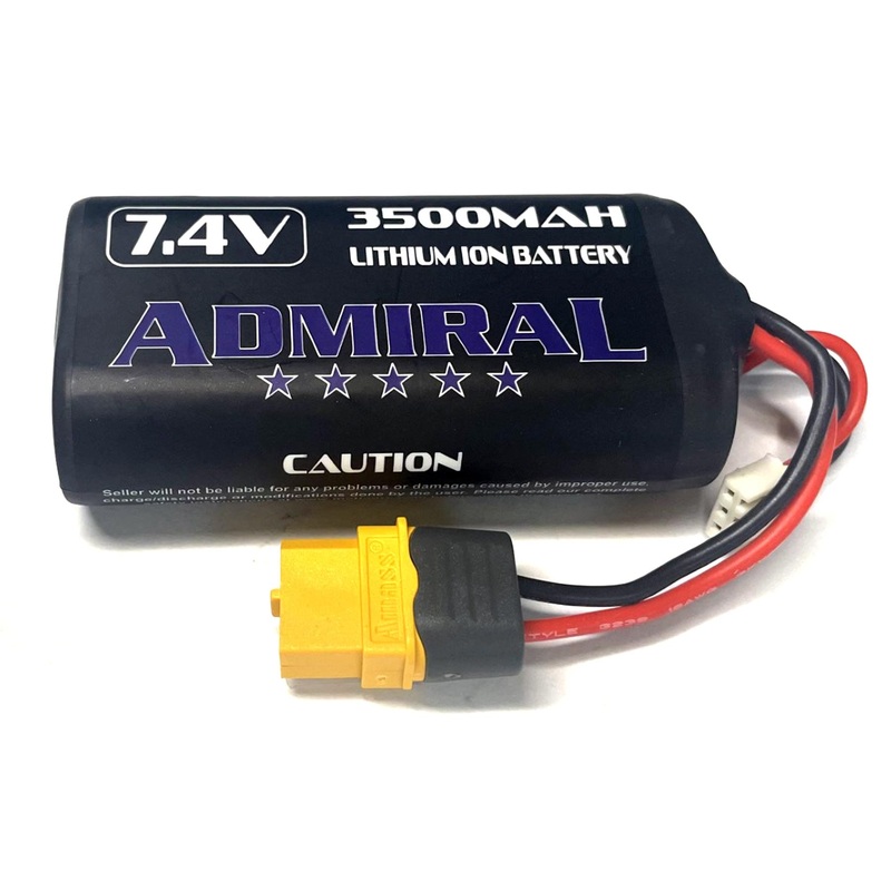 Admiral 3500mAh 2S 7.4V Li-ion Battery with XT60 Connector
