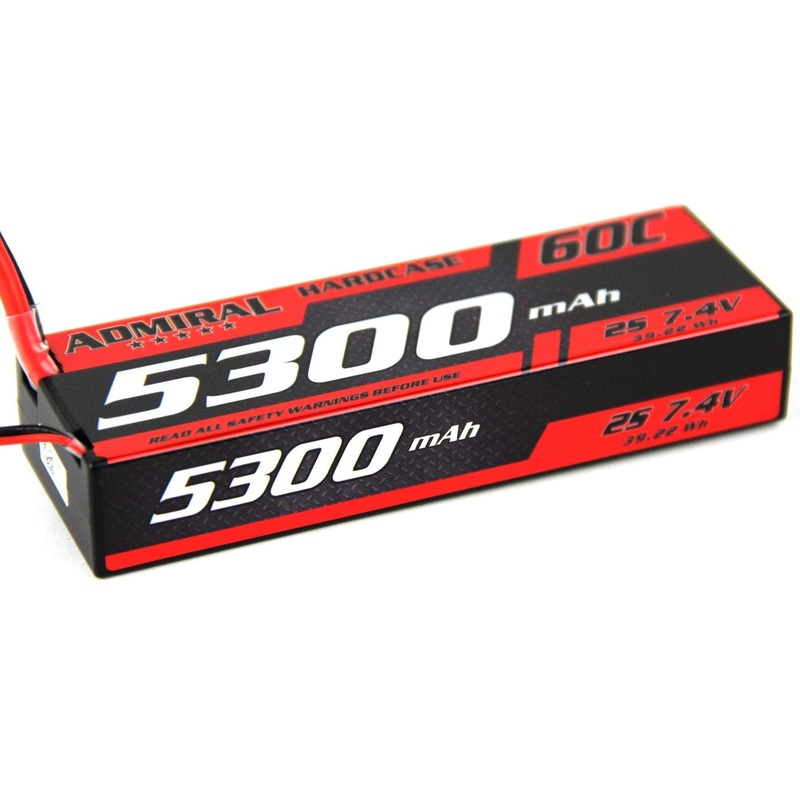 Admiral 5300mAh 2S 7.4V 60C Hard Case LiPo Battery with XT60 Connector