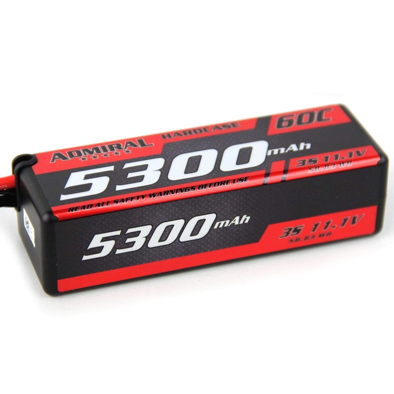 Admiral 5300mAh 3S 11.1V 60C Hard Case LiPo Battery with T Connector