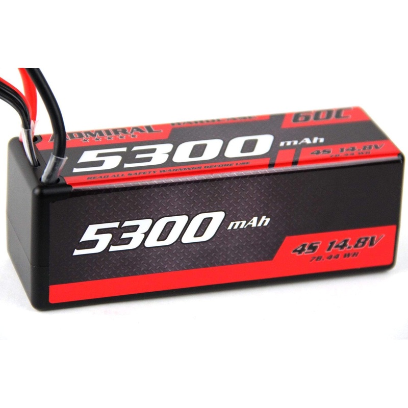Admiral 5300mAh 4S 14.8V 60C Hard Case LiPo Battery with T Connector