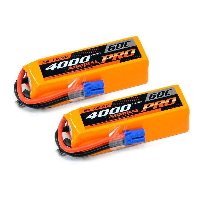 Admiral Pro 4000mAh 5S 18.5V 60C LiPo Battery with EC5 Connector Multi-Pack (2 Batteries)