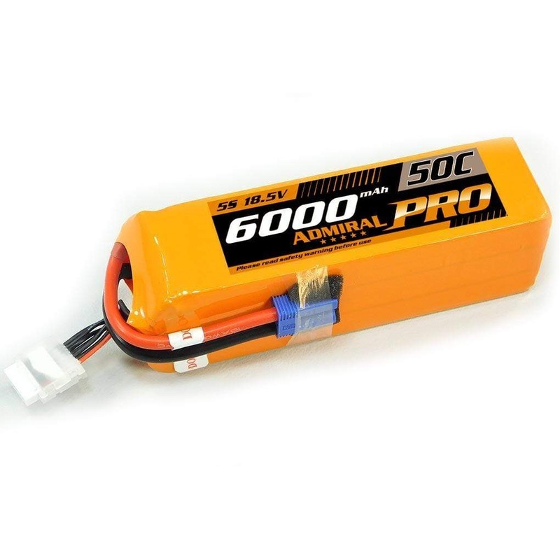 Admiral Pro 6000mAh 5S 18.5V 50C LiPo Battery with EC5 Connector
