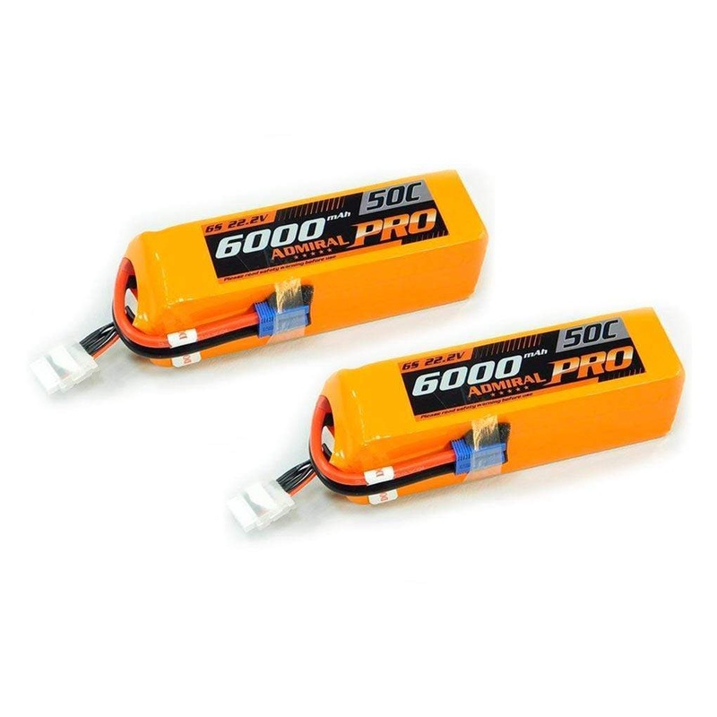 Admiral Pro 6000mAh 6S 22.2V 50C LiPo Battery with EC5 Connector Multi-Pack (2 Batteries)