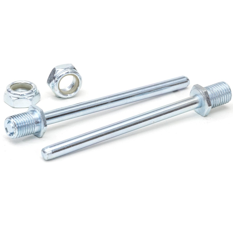 Dubro 1/4" x 3-3/8" Spring Steel Axle Shaft with Nylon Insert Lock Nuts (2 Pack)
