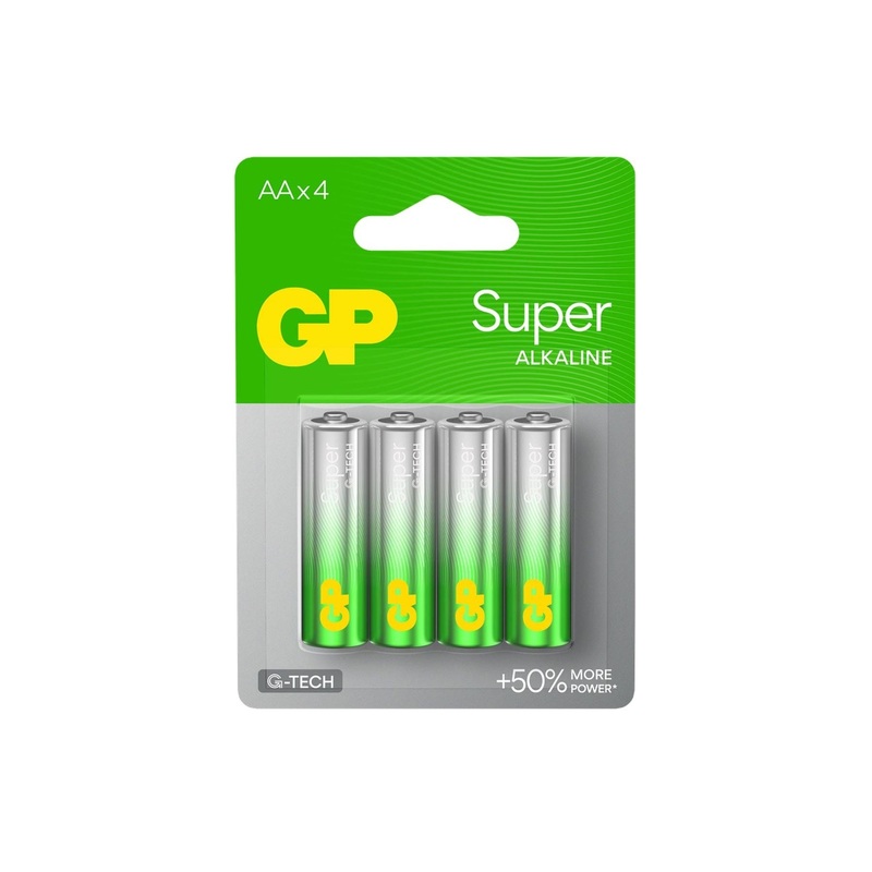 GP Super Alkaline 1.5V AA Batteries (4 pack)