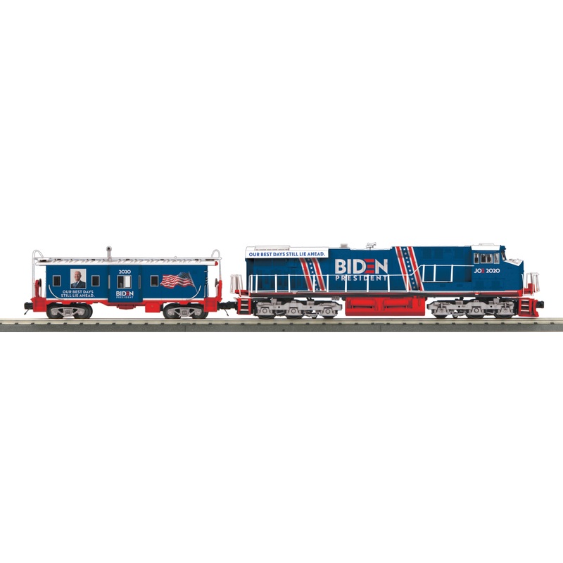 MTH RailKing 30-20800-1 O Gauge GE ES44AC Diesel Joe Biden #2020 with Caboose - Like New USED
